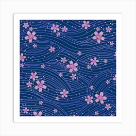 Sakura Flower Seamless Pattern Art Print