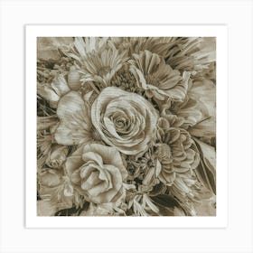 Sepia Bouquet Art Print