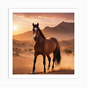 Horse In The Desert Art Print