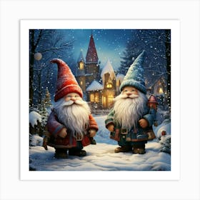 Firefly Enchanting Winter Fairy Tale With Whimsical Gnomes 72873 (2) Art Print