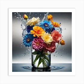 Flowers In Water 18 Art Print