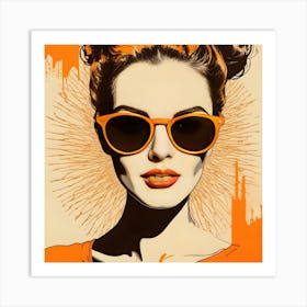 'Orange' Woman Art Print