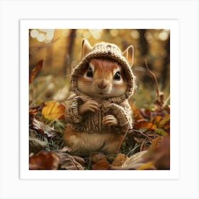 Squirrel In A Sweater Art Print