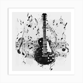 Guitar And Music Notes 6 Art Print