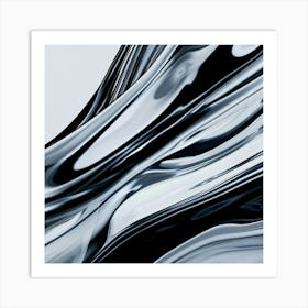 Abstract Silver Liquid Art Print