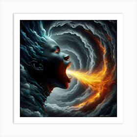 Fire And Smoke Art Print