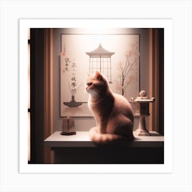 Cat In A Room Art Print