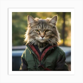 Cat In A Jacket Art Print