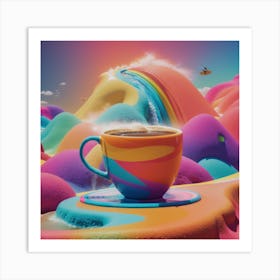 Rainbow Coffee Cup 1 Art Print