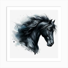 Black Horse 1 Art Print