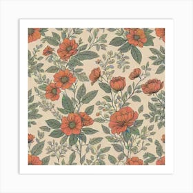 Floral Wallpaper Art Print