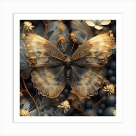 3d Butterfly Art Print