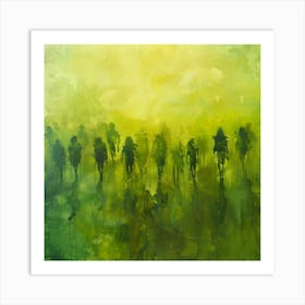 People Walking In The Grass Art Print