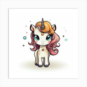 Cute Unicorn 682 Art Print