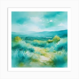 Watercolor Landscape Painting Art Print