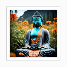Buddha In The Field Art Print