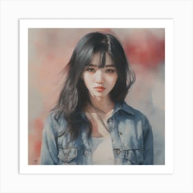 Asian Girl Painting Art Print