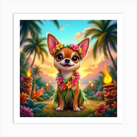 Chihuahua In Hawaii Art Print