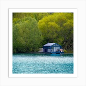 Houseboat On The Lake Art Print