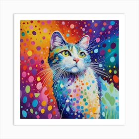 Cat Rainbow Art Print