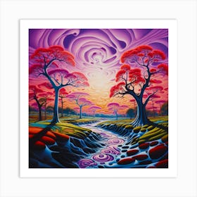 Earthworks In Romantic Hue Art Print