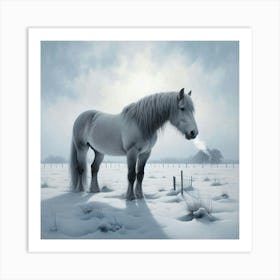 Snow Horse Art Print