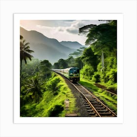 Train Landscape Transportation Mountain Travel Nature Road Railway Railroad Tree Transport (4) Art Print