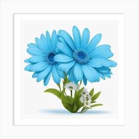 Blue Daisies Art Print