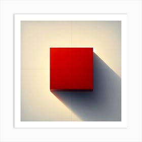 Red Cube Art Print