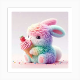 Rainbow Bunny 4 Art Print