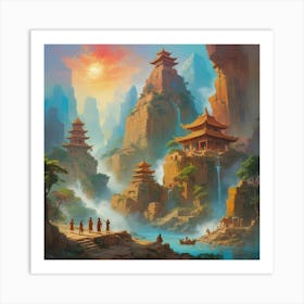 Chinese Landscape Art print paintings 1 Art Print