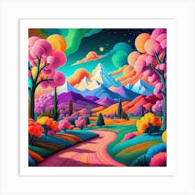 Psychedelic Landscape 3 Art Print