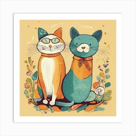 Two Cats 4 Art Print