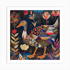 Patchwork Quilted Goose 1 Art Print