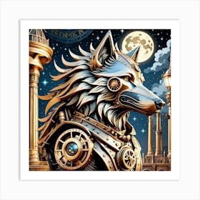 Steampunk Wolf 8 Art Print