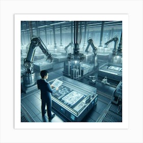 Robots In The Factory 1 Art Print