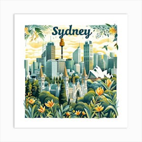 Sydney Cityscape PostCard Artwork Art Print