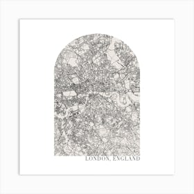London England Boho Minimal Arch Street Map 1 Art Print