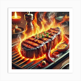 Inferno Glazed Steak Art Print