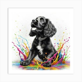 Splatter Dog Art Print