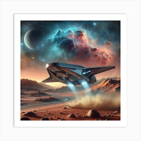 Spaceship In Space 3 Art Print