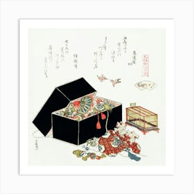 Vintage Japanese Jewelry Box,  Katsushika Hokusai Art Print