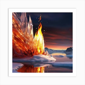 Fire On The Ice Art Print