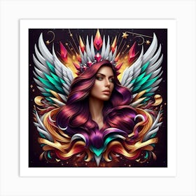 Angelic Woman With Wings Art Print