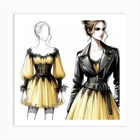 Yellow Dress 1 Art Print