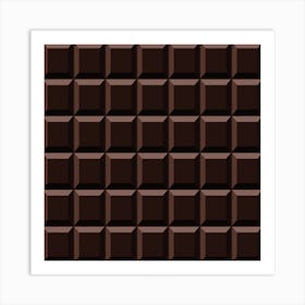 Dark Chocolate Seamless Pattern Sweet Texture Art Print