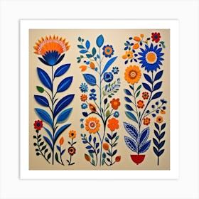 Swedish Flowers, simple ,calour full and nice wall art Art Print