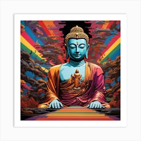 Dreamshaper V7 Lord Buddha Is Walking Down A Long Path In The 1 (1) Art Print