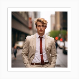 Young Man In A Suit Art Print