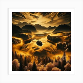 Golden Lake 1 Art Print